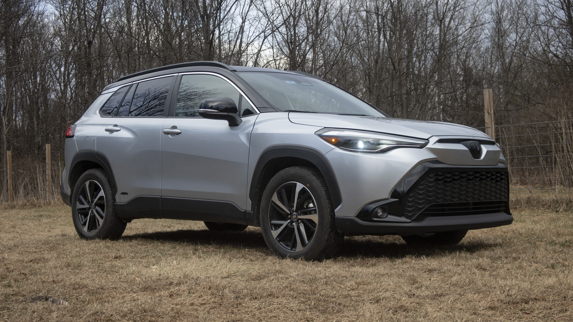 Comparison: 2025 Corolla Cross vs. '90s RAV4 Side-by-side comparison of the 2025 Toyota Corolla Cross and the first-gen RAV4, highlighting size and design evolution.