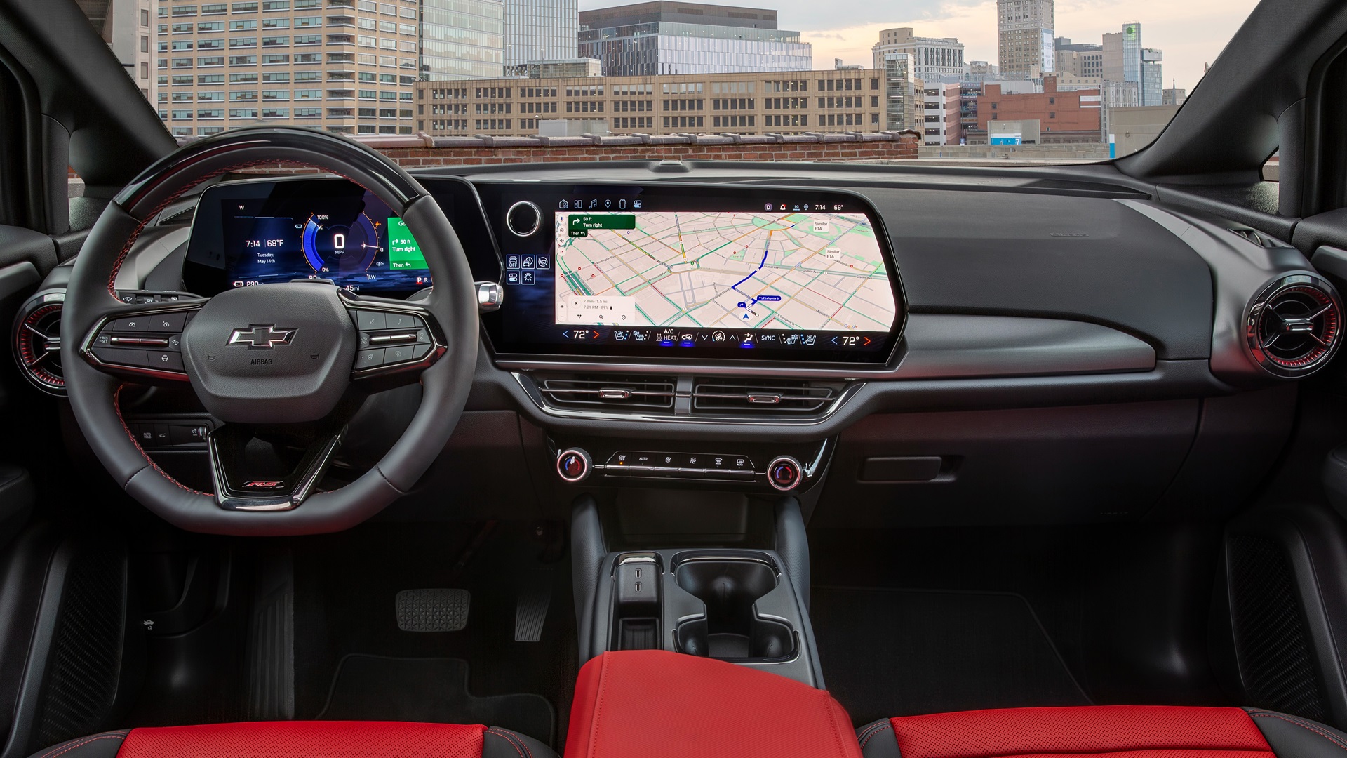 Graphic representation of the over-the-air software update process for unsold Chevy Equinox EV models.