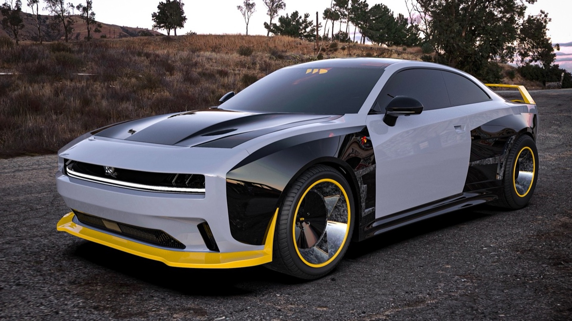 Waido Widebody Kit for Dodge Charger Daytona | Yellow Splitter & Rally Vibes